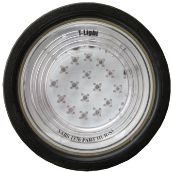 Stop Tail Light-Red 110mm Clear lens with rubber
