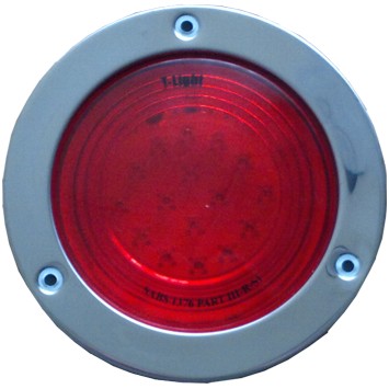 Stop Tail Light-Red 110mm Steel Flange-Red Lens 