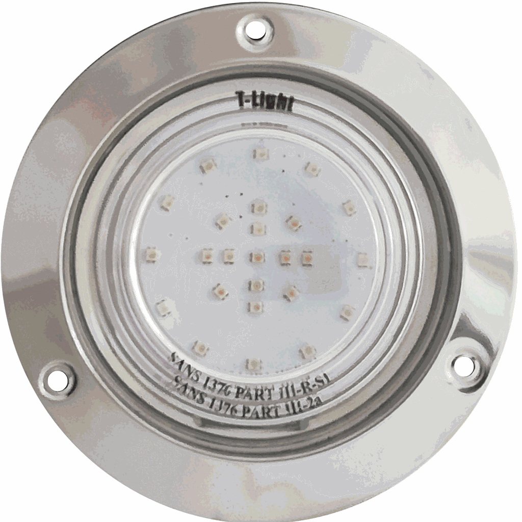 T-Light Combo Light-Red/Amber 110mm-Steel Flange Clear Lens