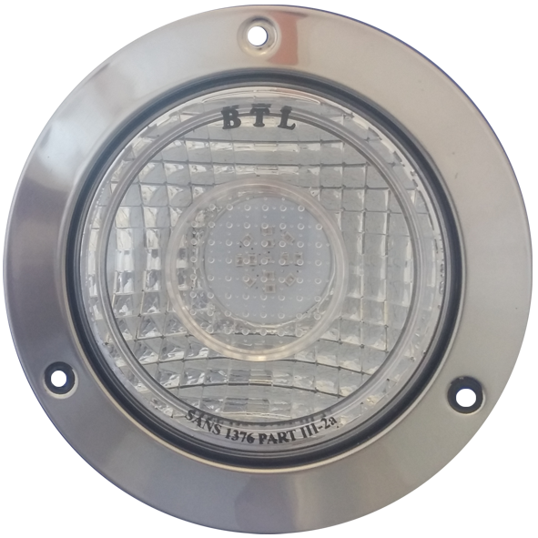 BTL  Indicator Tail Light-Amber 110mm Steel Flange Clear Lens