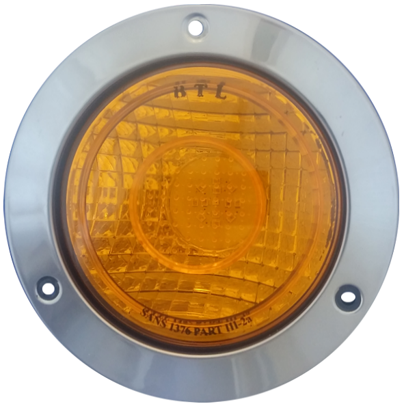 BTL  Indicator Tail Light-Amber 110mm Steel Flange Amber Lens