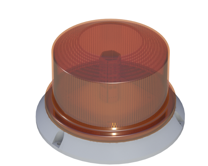 Strobe-Beacon Amber-Plastic-24LED-Amber Lens 12-72V