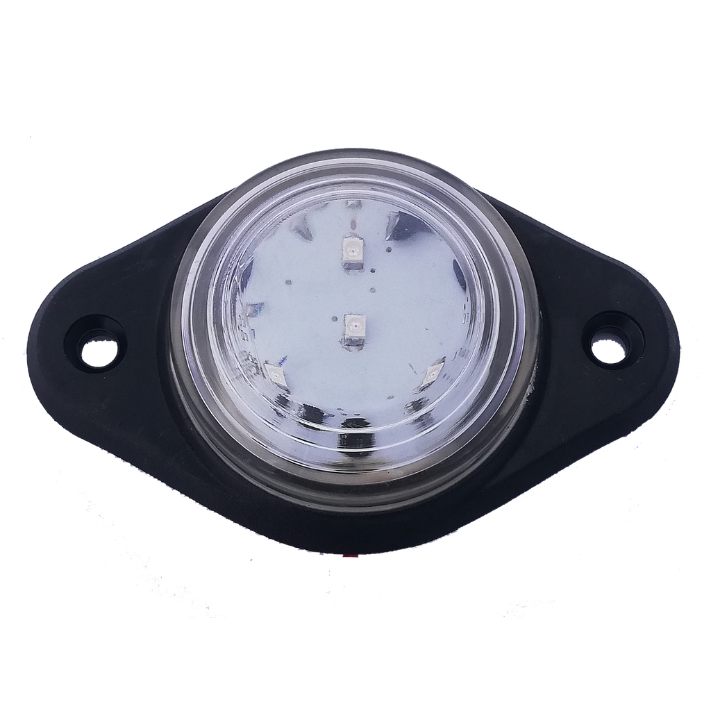Marker Light Oval-Red-4LED Clear Lens 12/24V