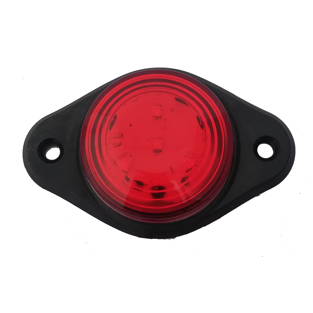Strobe-Marker Oval Flasher 4LED RED-2Wire 12-24V