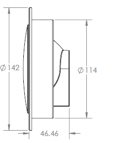 BTL  Stop Tail Light-Red 110mm Steel Flange-Clear Lens